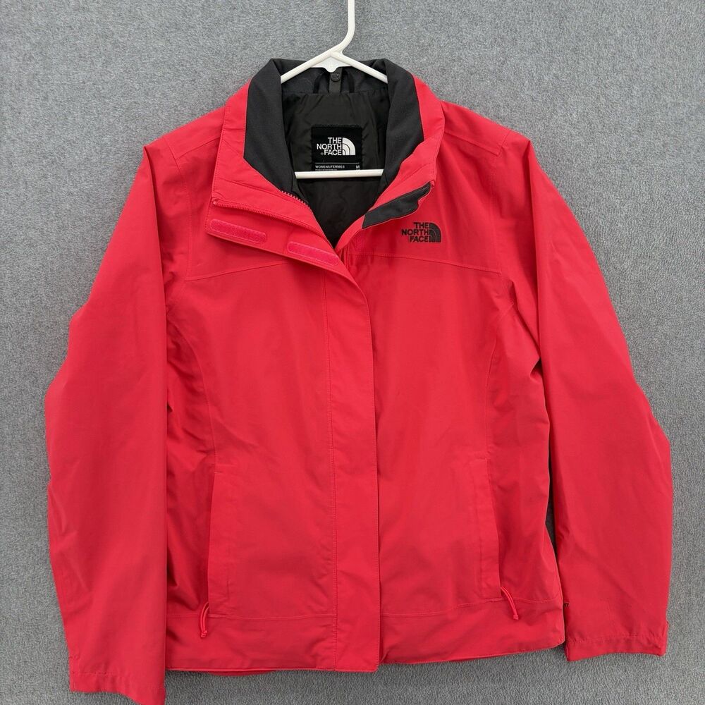 The North Face Women's M Red DryVent Rain Jacket Waterproof Shell Coat